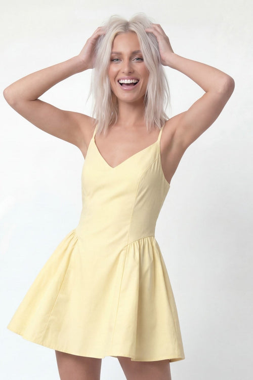V-Neck Fit & Flare Mini Dress