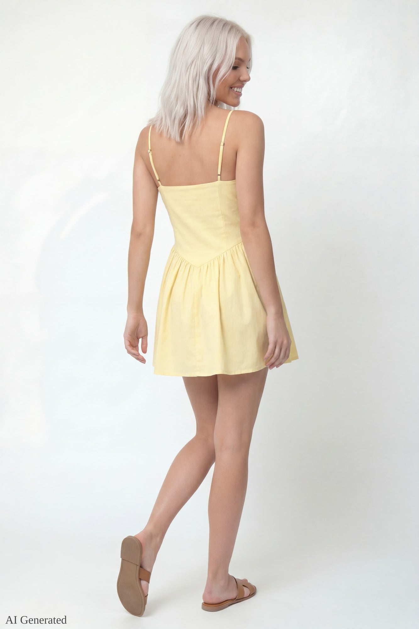 V-Neck Fit & Flare Mini Dress