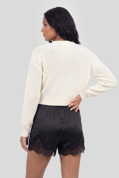 Satin Lace Trim Short