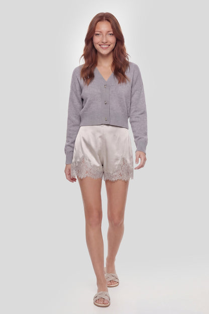 Satin Lace Trim Short