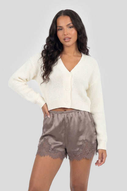 Satin Lace Trim Short