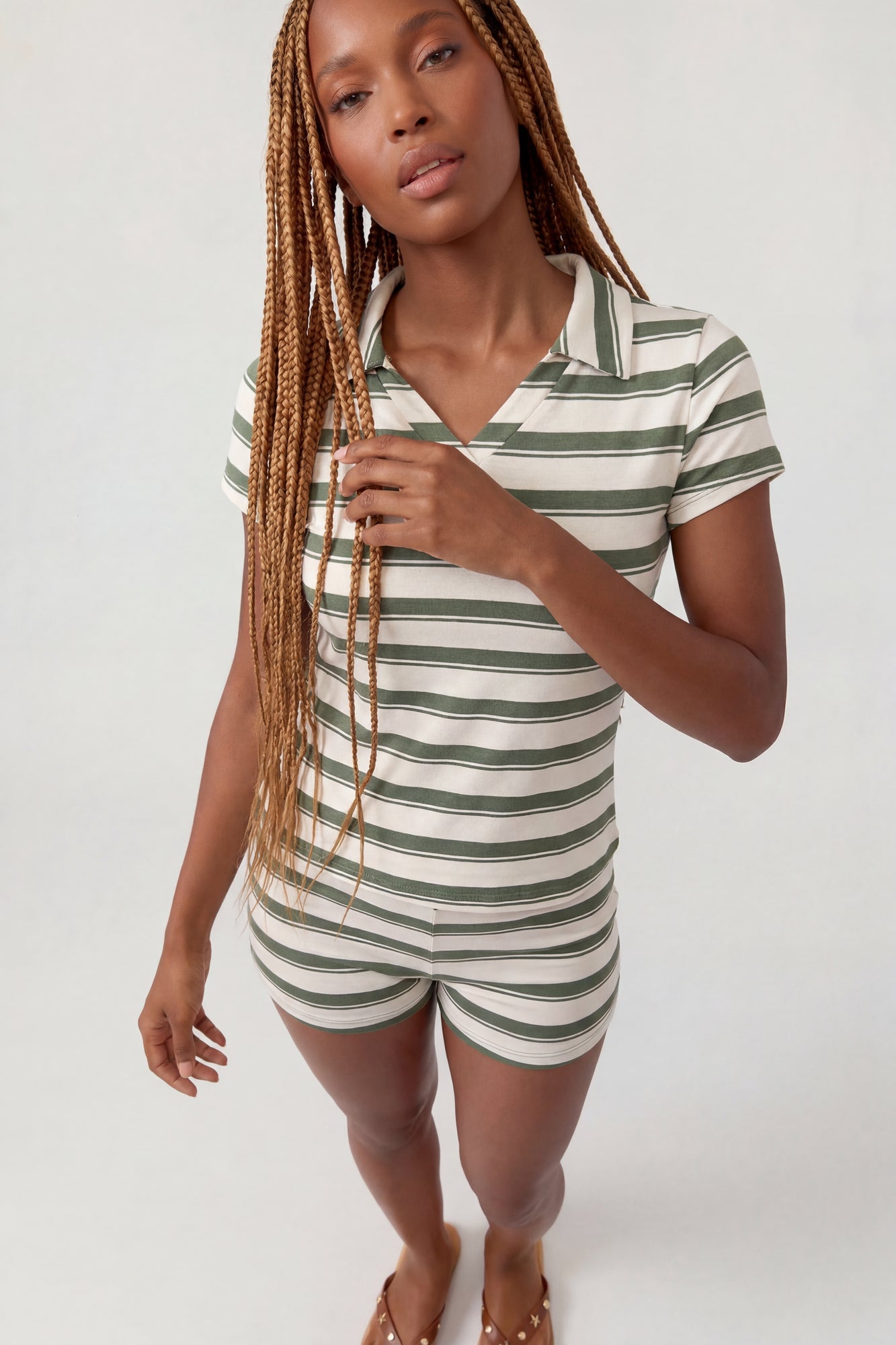 Striped Polo & Short Set