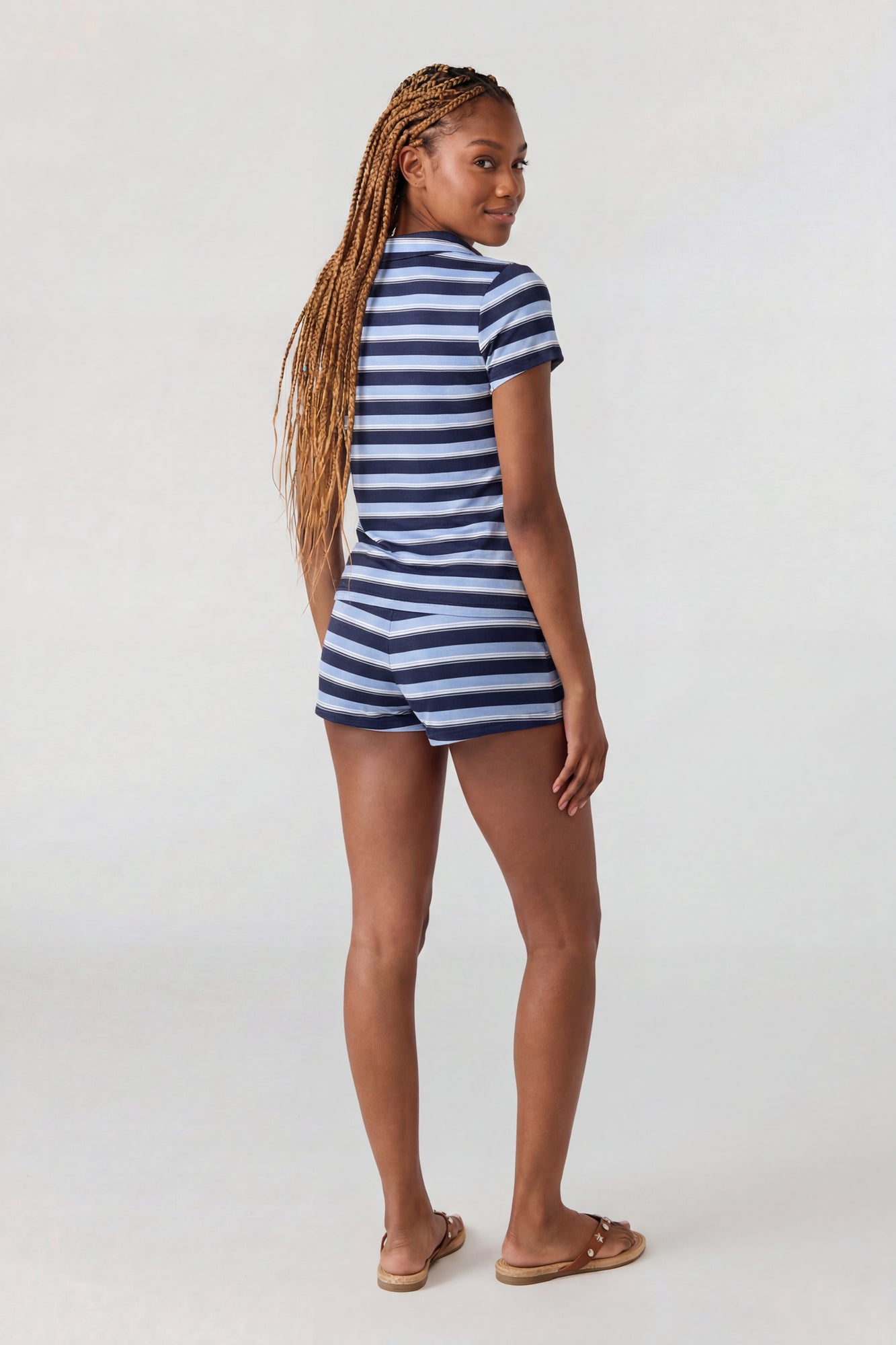 Striped Polo & Short Set