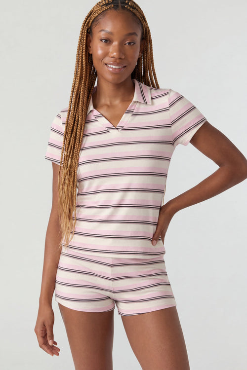 Striped Polo & Short Set
