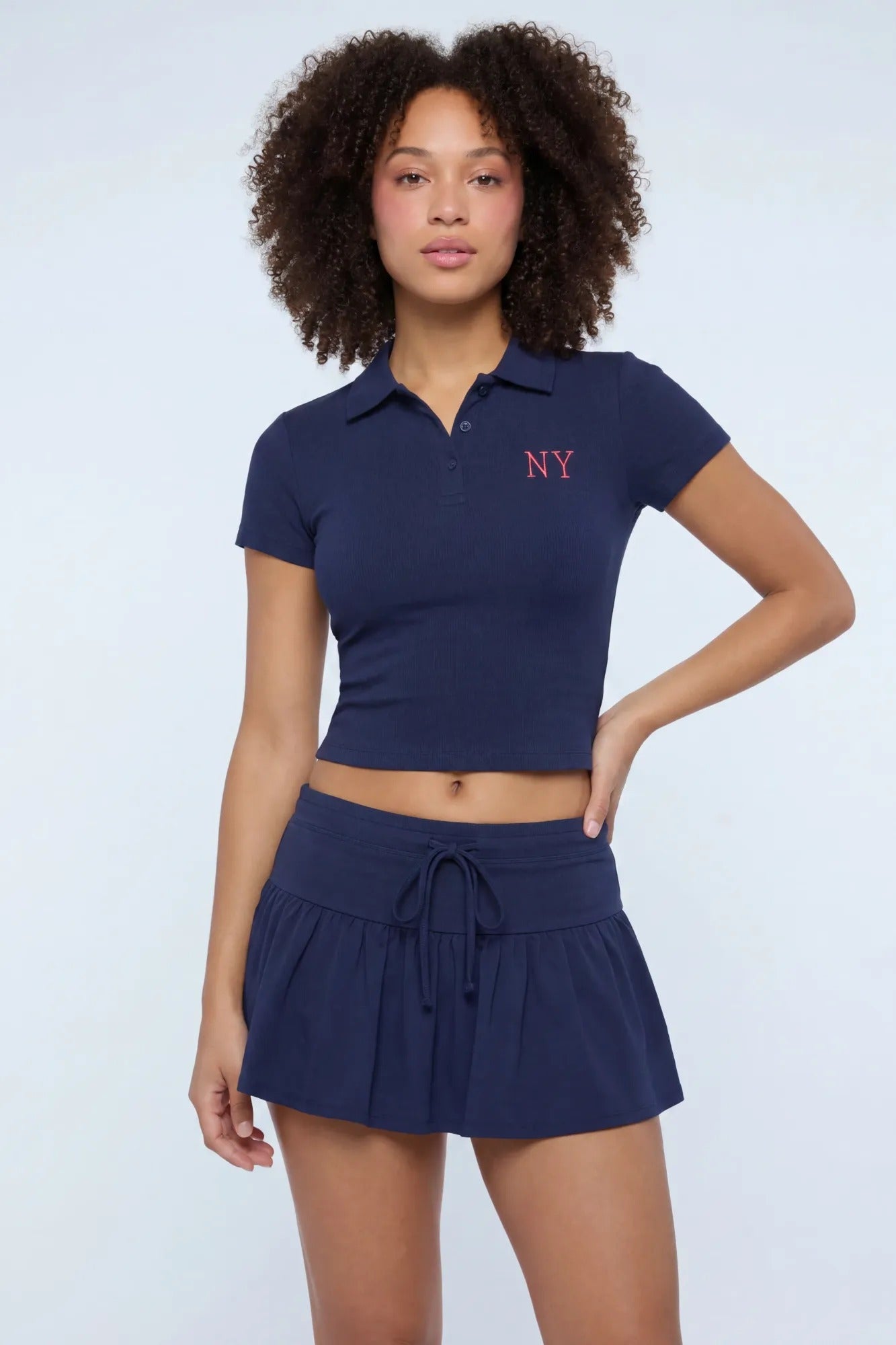 Embroidered Polo & Mini Skort Set