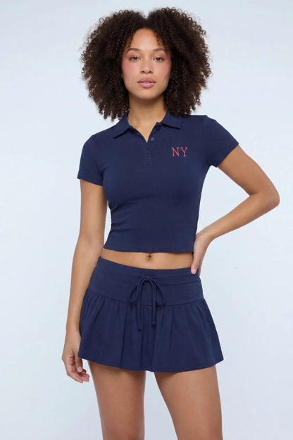 Embroidered Polo & Mini Skort Set