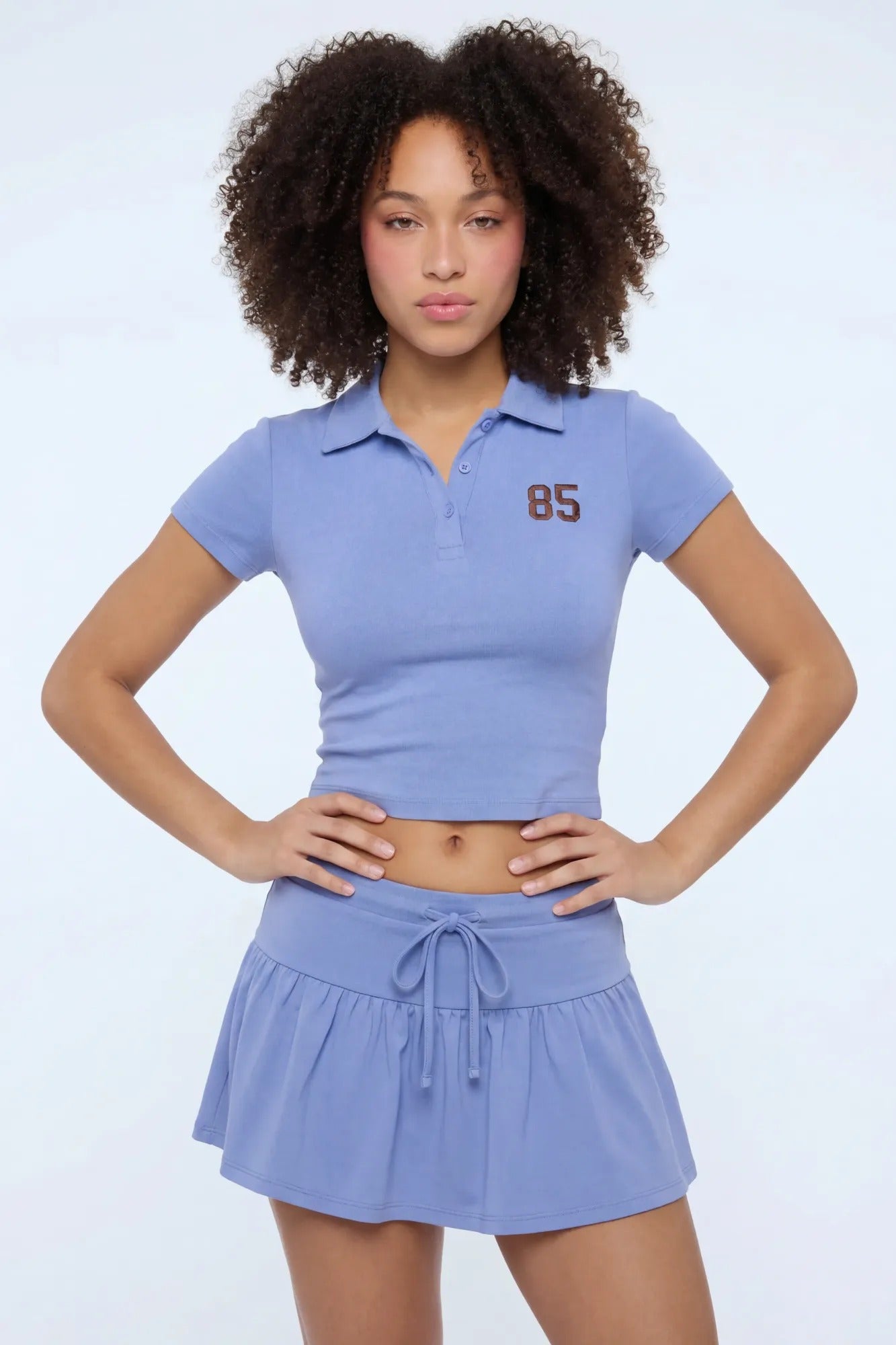 Embroidered Polo & Mini Skort Set
