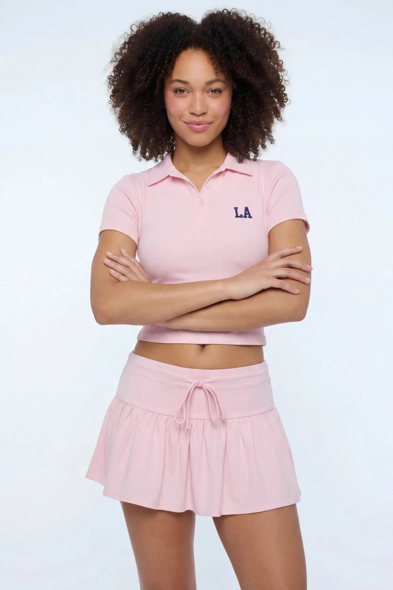 Embroidered Polo & Mini Skort Set