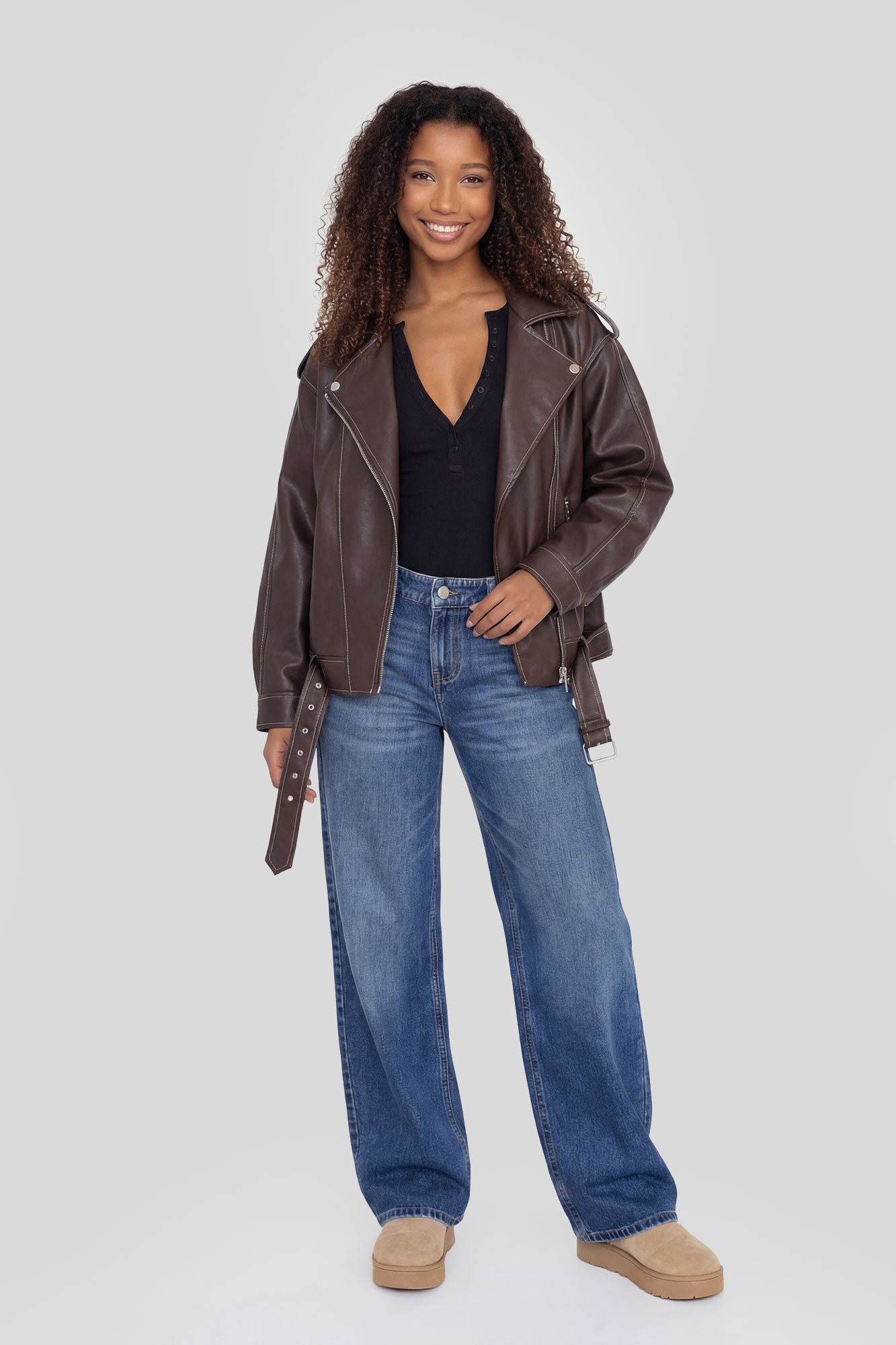Oversized Faux Leather Jacket