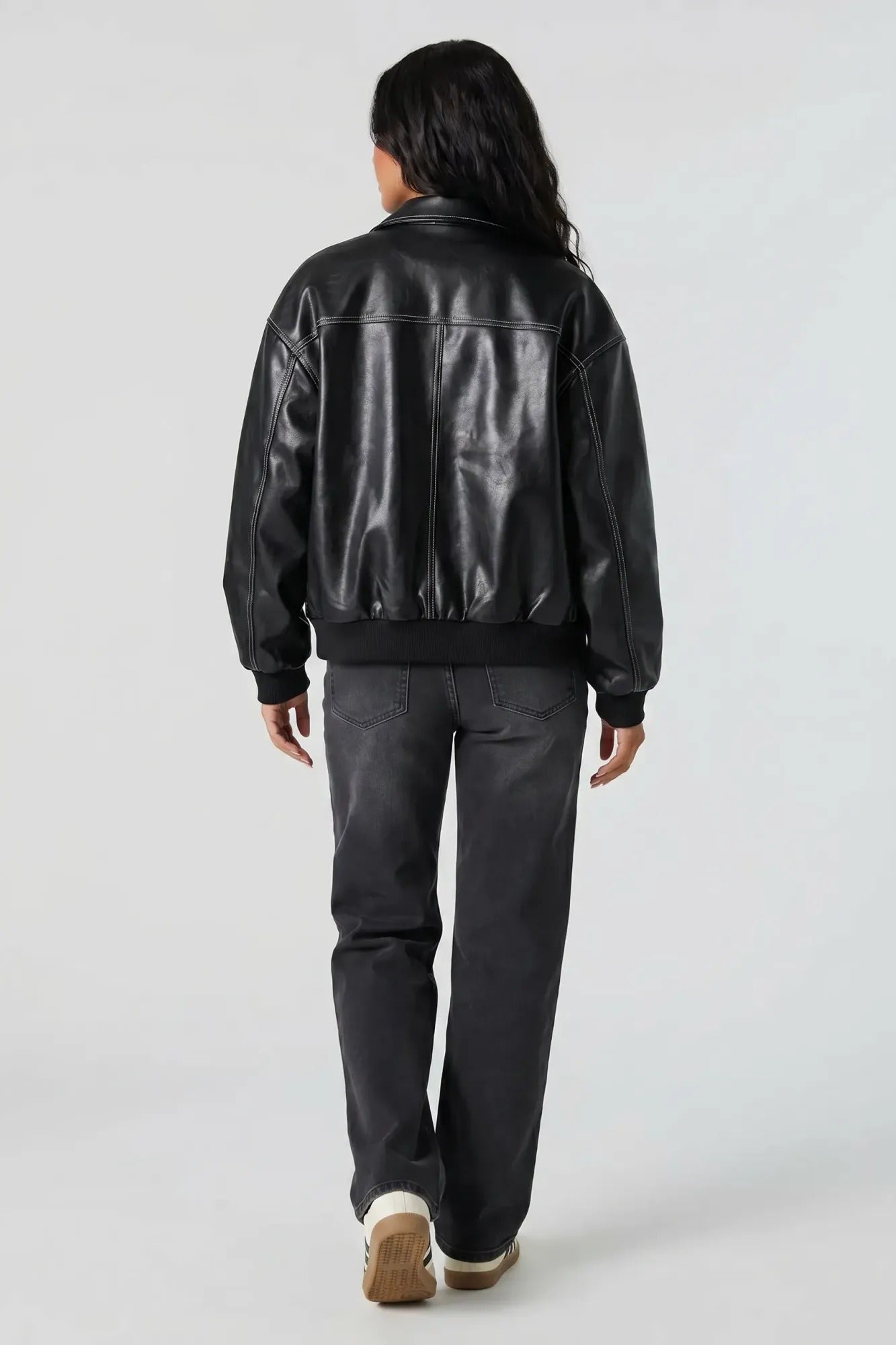 Oversized Faux Leather Jacket