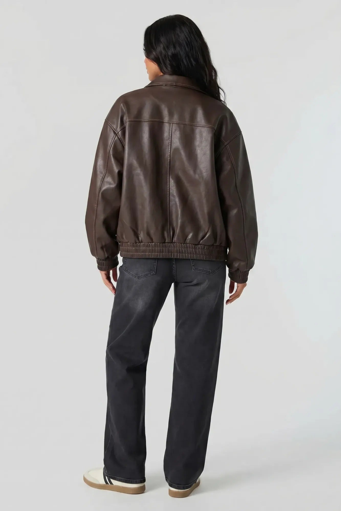 Oversized Faux Leather Jacket