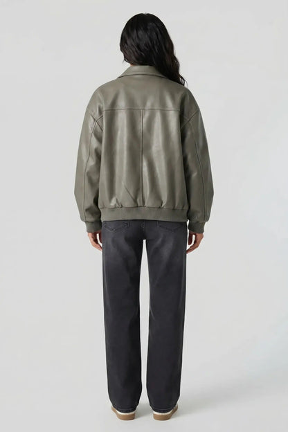 Oversized Faux Leather Jacket