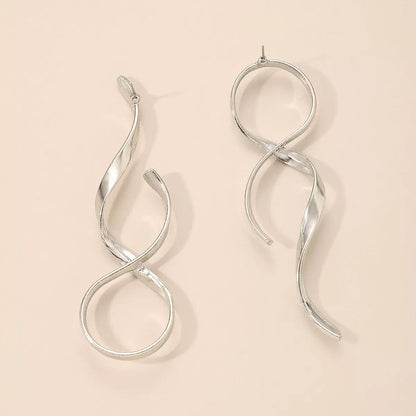 Alloy Spiral Drop Earrings