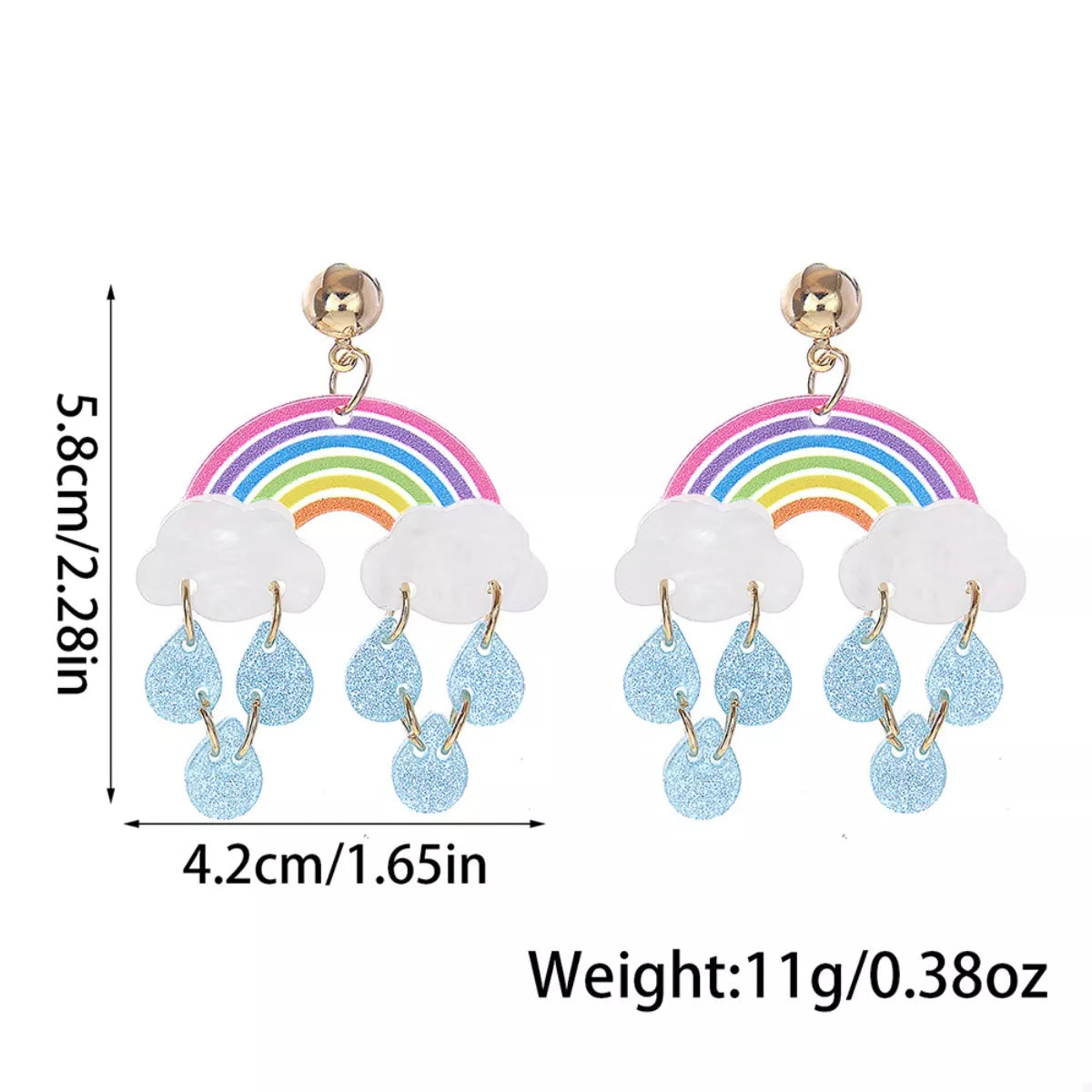 Rainbow Cloud Dangle Earrings