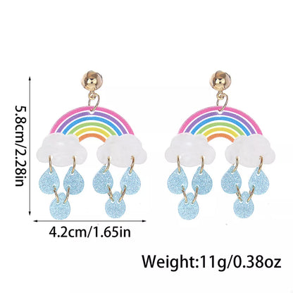 Rainbow Cloud Dangle Earrings