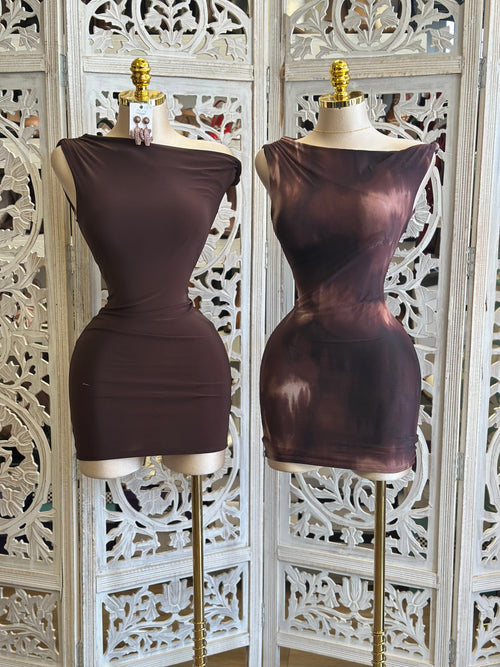 Asymmetrical Mini Dress - Estira, Stretchy