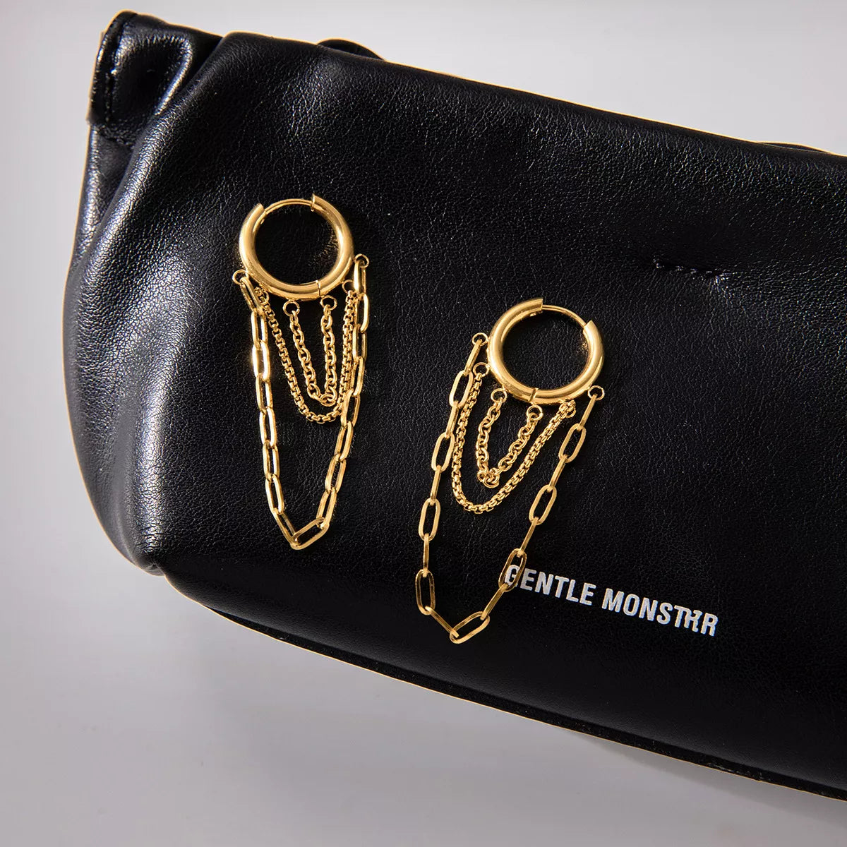 18K Gold-Plated Chain Hoop Earrings