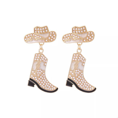 Cowboy Hat and Boot Dangle Earrings