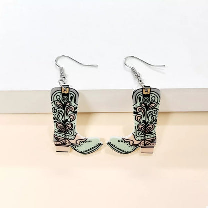 Western Boot Dangle Earrings