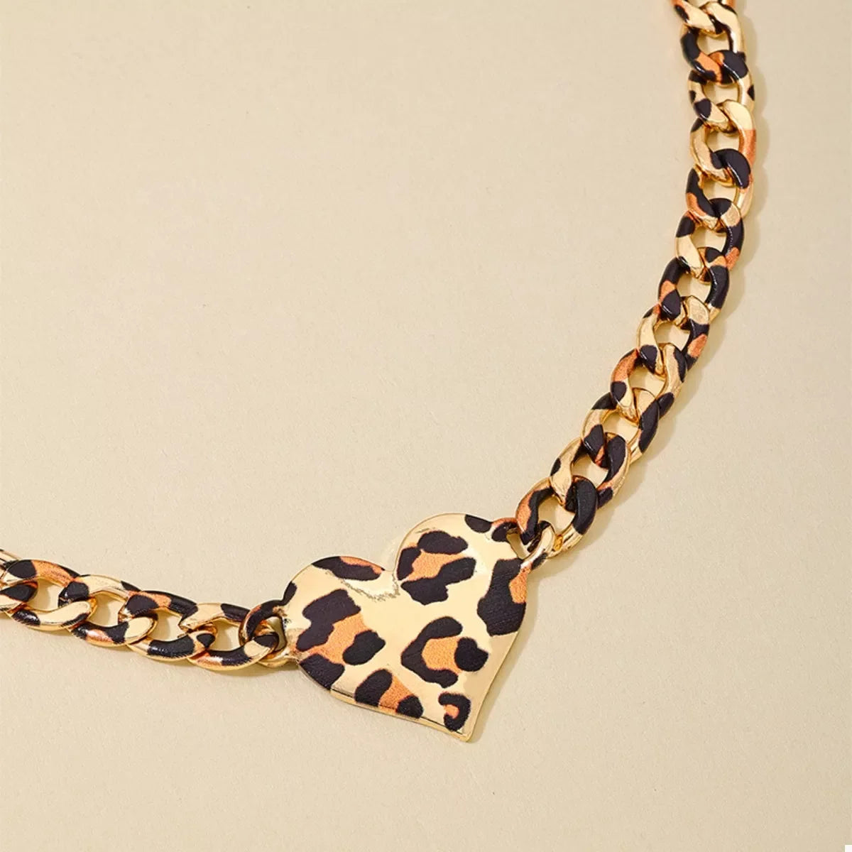 Leopard Heart Chain Necklace