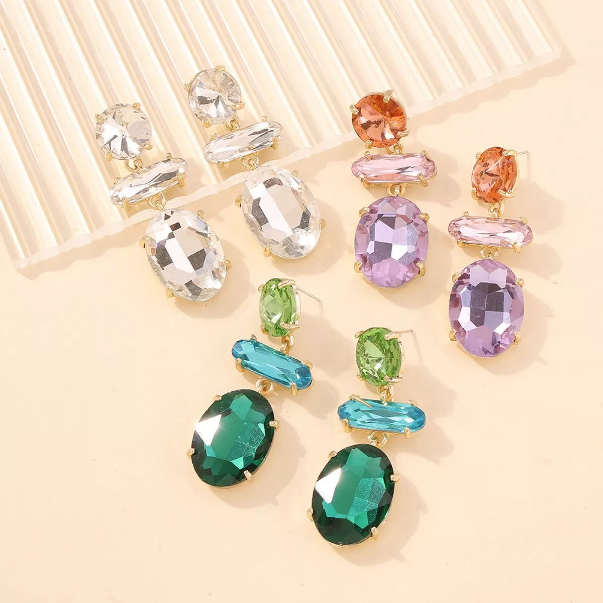 Alloy Geometric Dangle Earrings