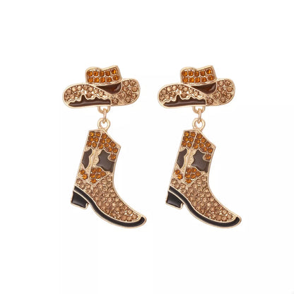 Cowboy Hat and Boot Dangle Earrings