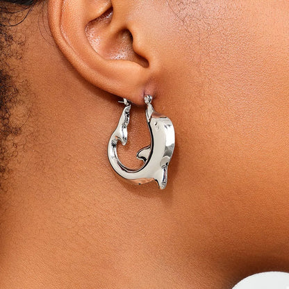 18K Gold-Plated Dolphin Hoop Earrings