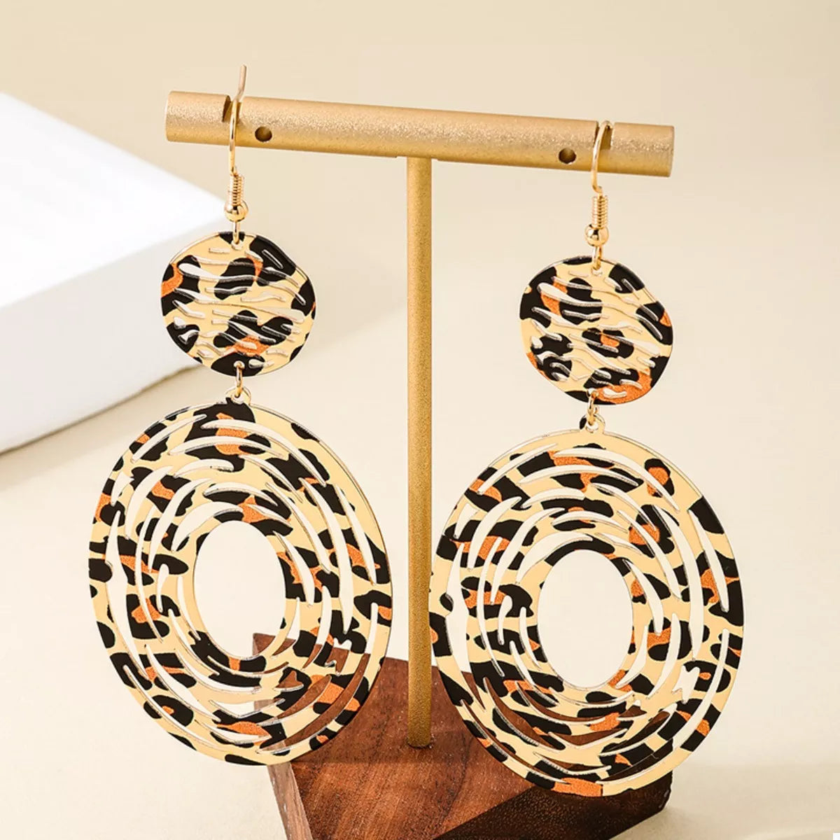 Leopard Print Dangle Earrings