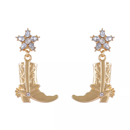 Western Style Boot Dangle Earrings