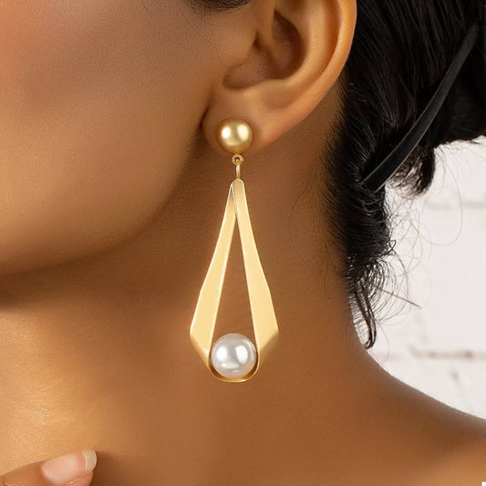 18K Gold-Plated Pearl Drop Earrings
