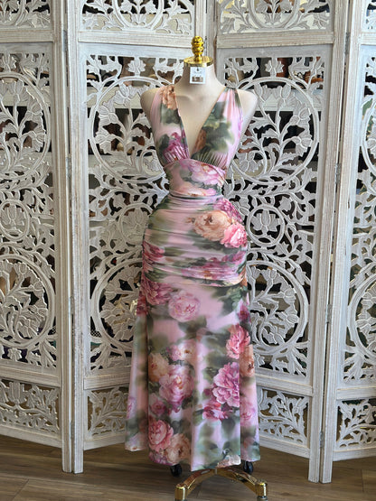 Garden Flow Brushed Dress-Estira, Stretchy