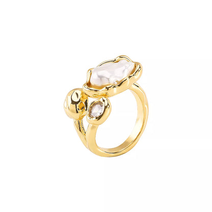 Irregular Pearl Open Ring