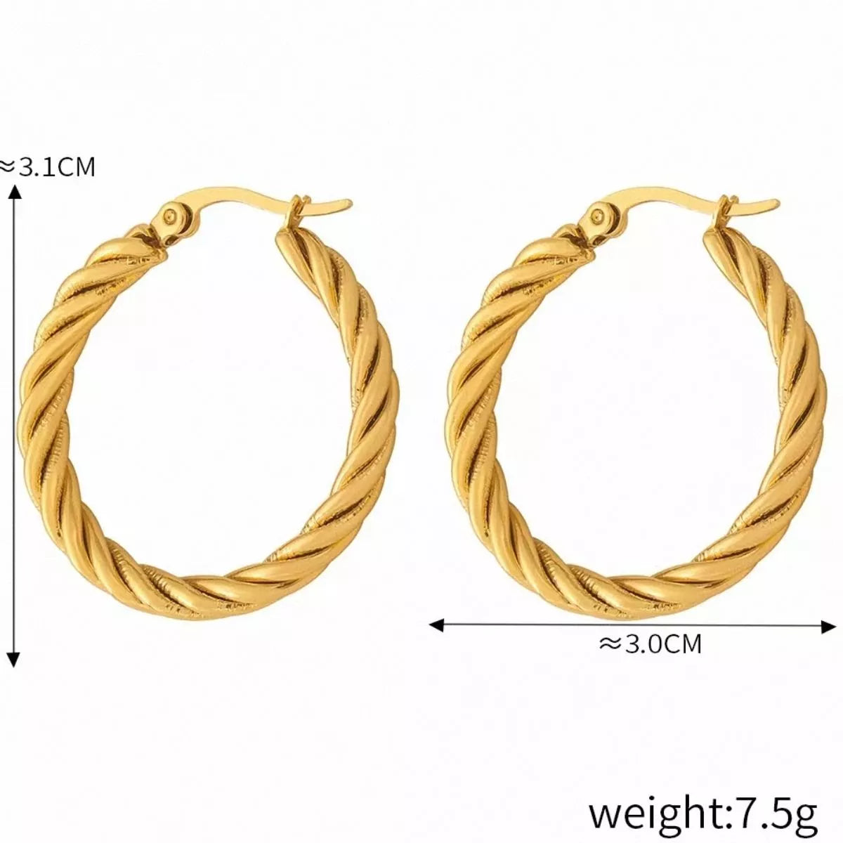 18K Gold-Plated Hoop Earrings