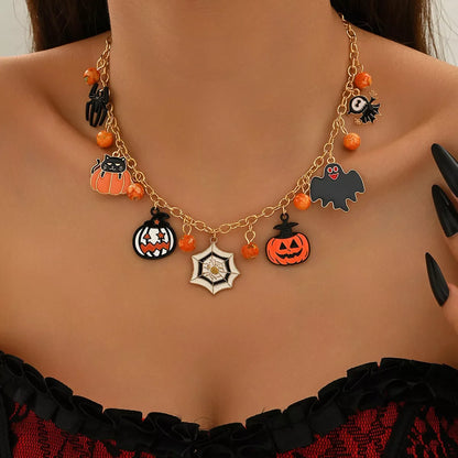 18K Gold-Plated Halloween Charm Necklace