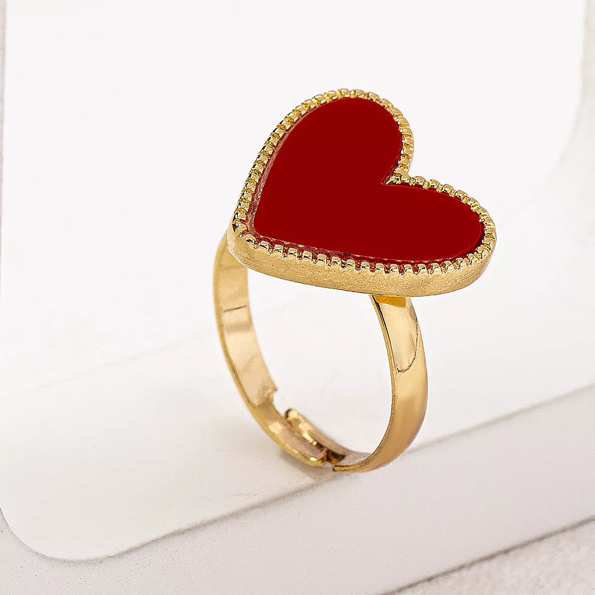 18K Gold-Plated Heart-Shaped Ring