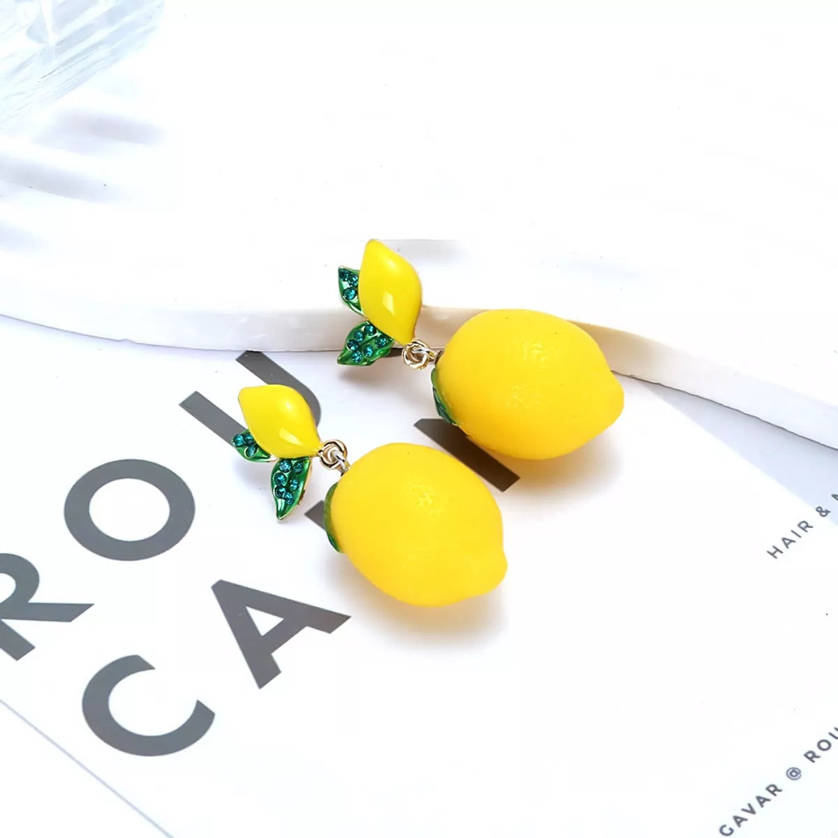Lemon Fruit Drop Earrings