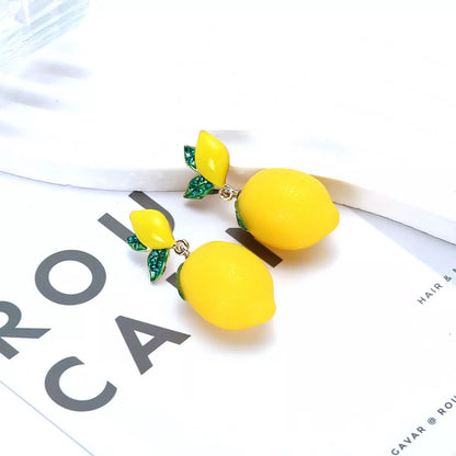 Lemon Fruit Drop Earrings