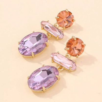 Alloy Geometric Dangle Earrings