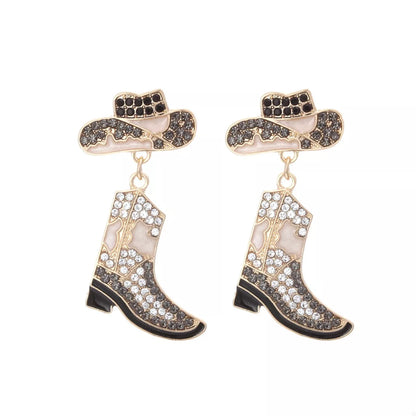 Cowboy Hat and Boot Dangle Earrings