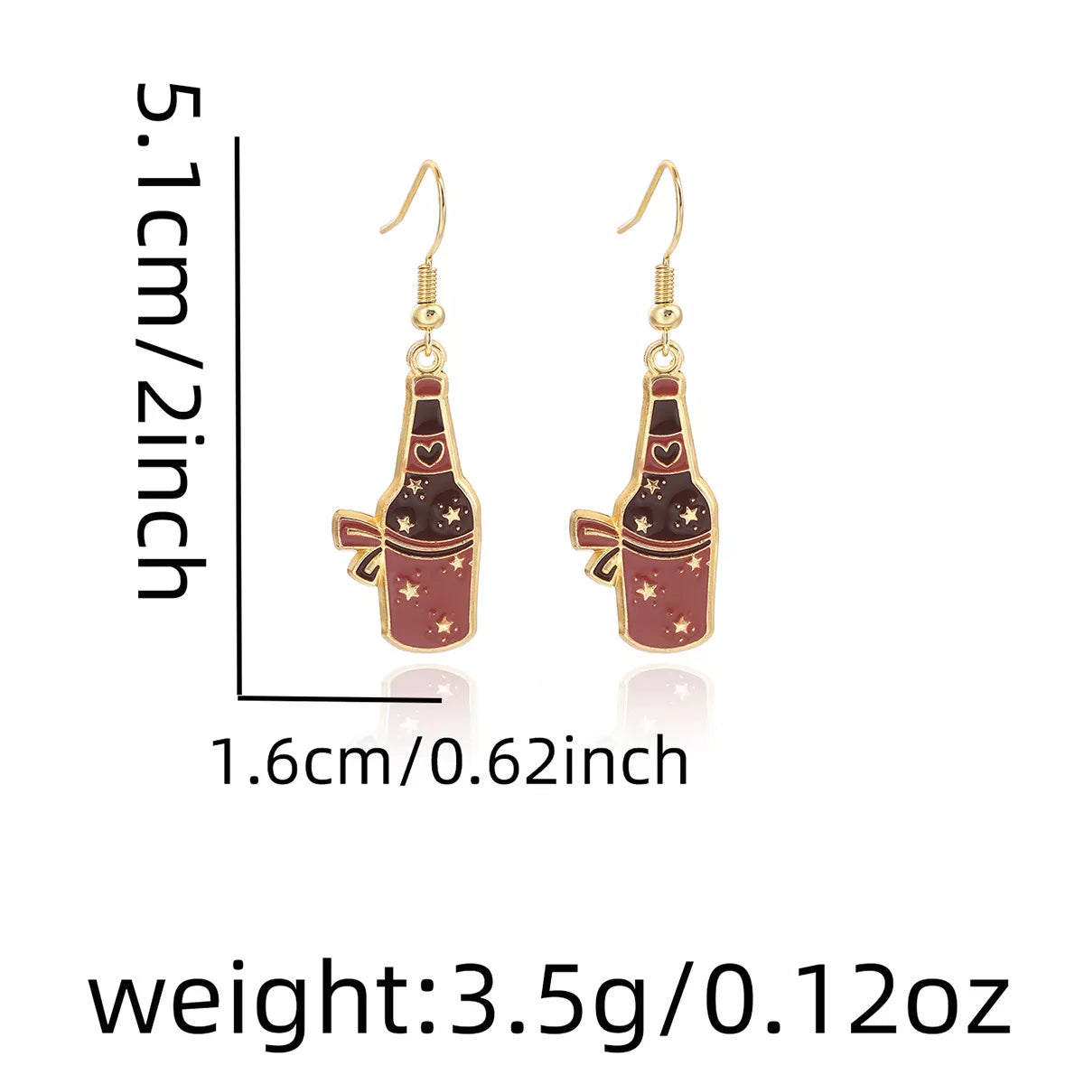 Cowboy Hat & Bottle Dangle Earrings