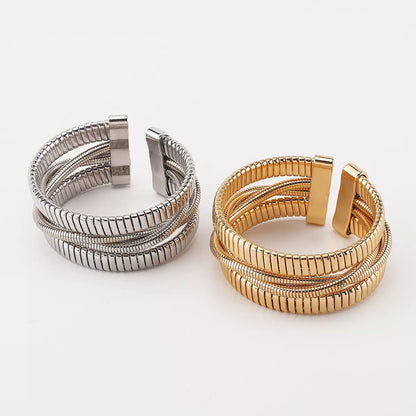 Multi-Layered Open Bracelet
