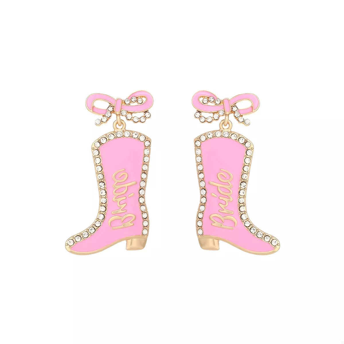 Cowgirl Boot Dangle Earrings with Bow