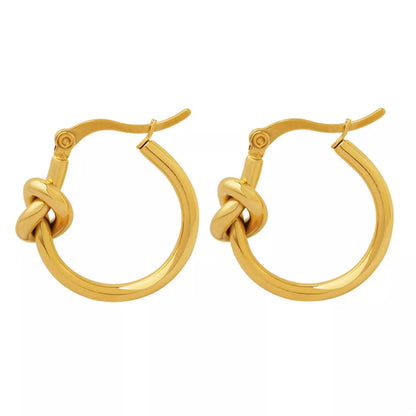 Golden Knot Hoop Earrings