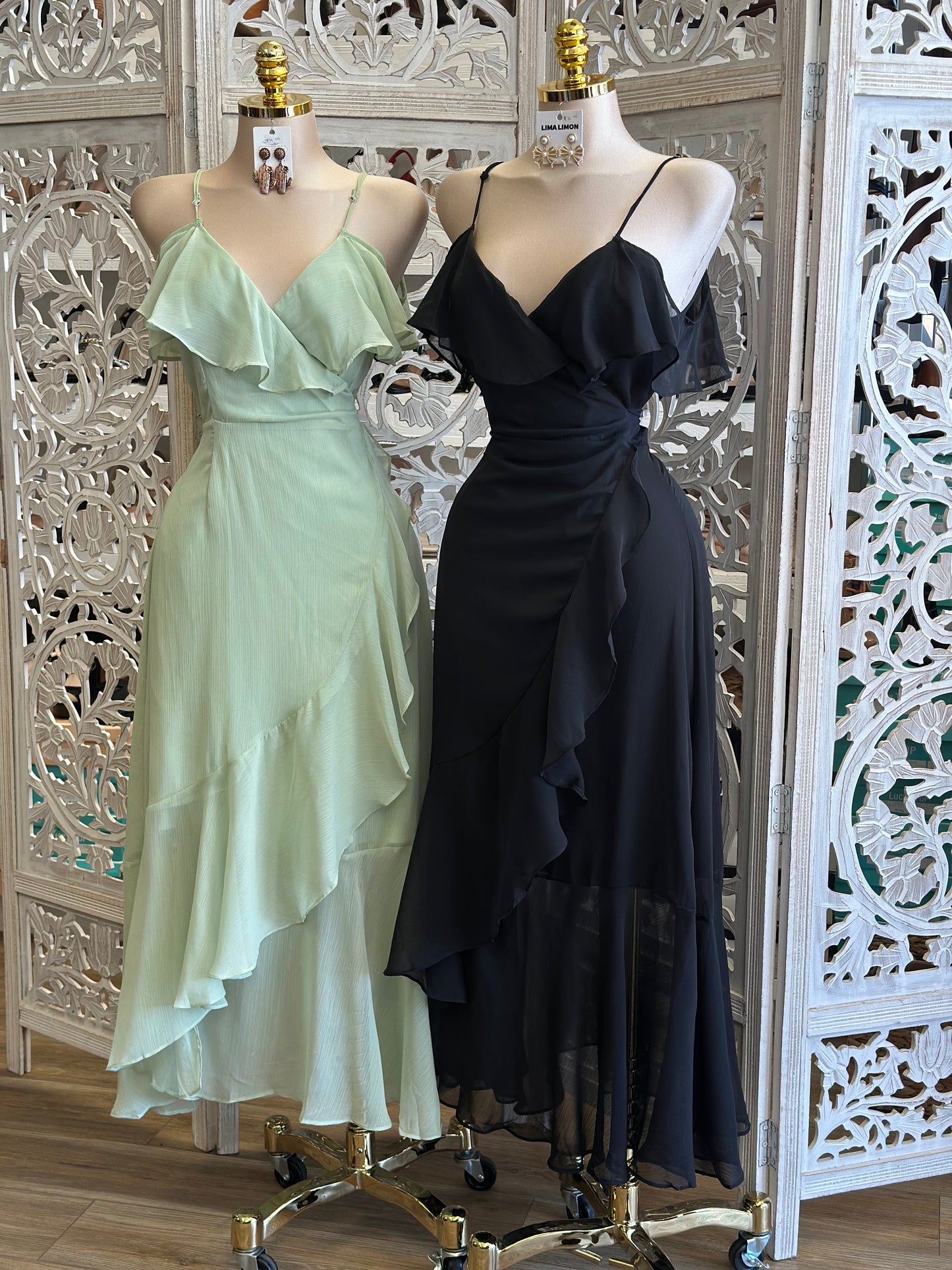 Ruffle Cami Maxi Dress- Stretchy ,Estira