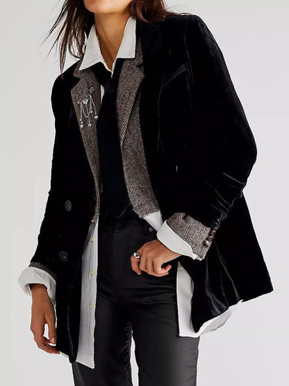 Lapel Collar Button Up Blazer
