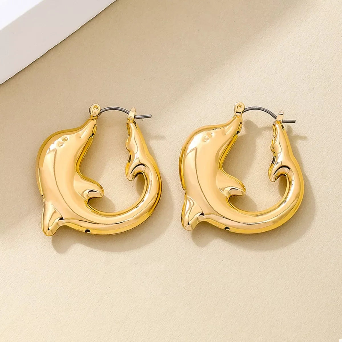 18K Gold-Plated Dolphin Hoop Earrings