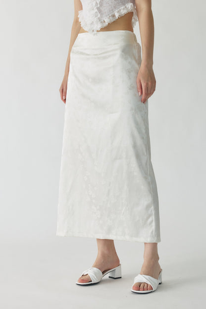 Rosalie Satin Jacquard Midi Skirt
