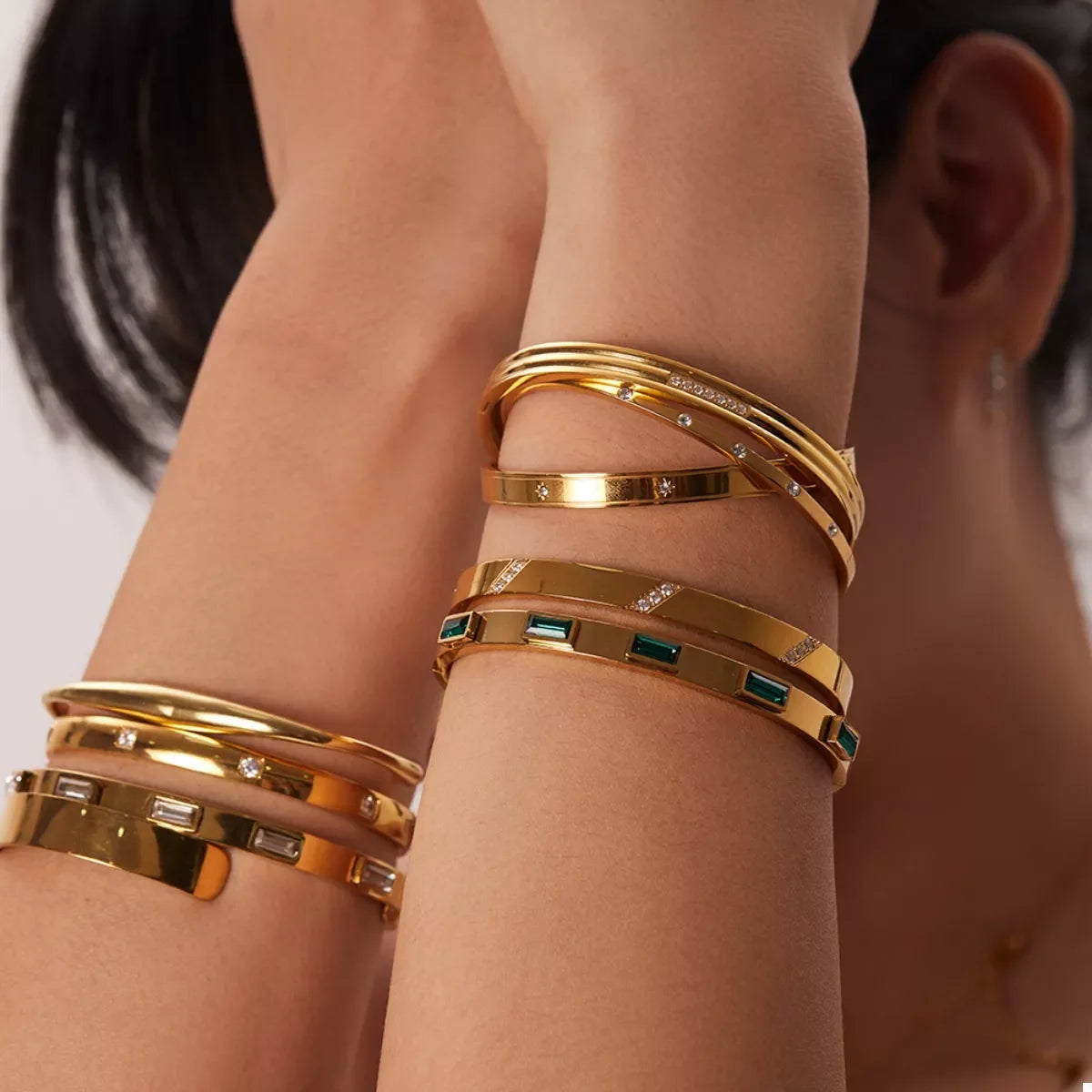 18K Gold-Plated Stainless Steel Zircon Bracelet