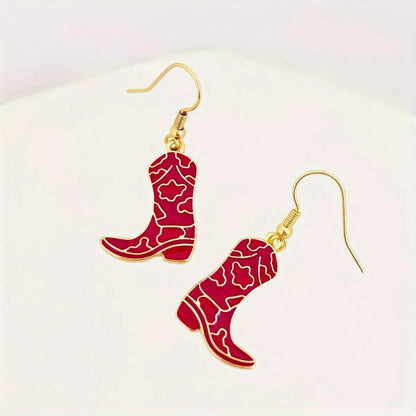 Cowgirl Boot Dangle Earrings
