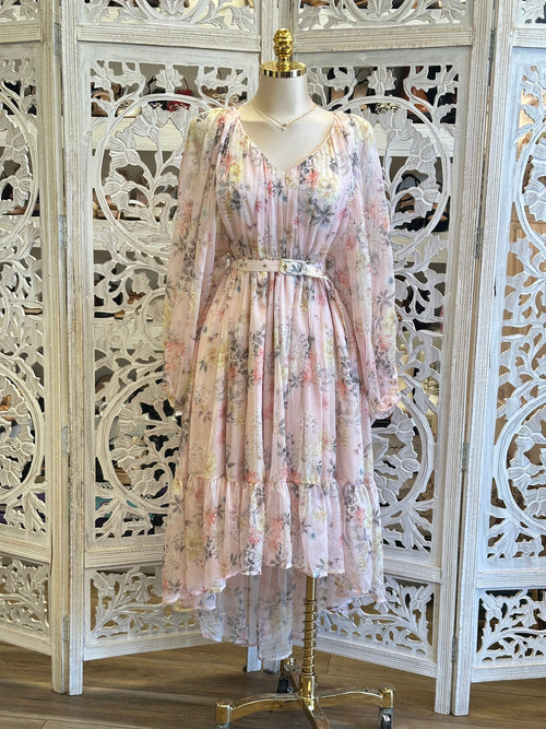 Floral Maxi  Pastel Dress-Stretchy, Estira